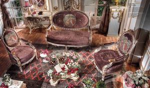 Hoàng Gia Pháp Vàng Khắc Gỗ + Khung Vải Ghế Bành Sang Trọng Duy Nhất Sofa - Product Image 5