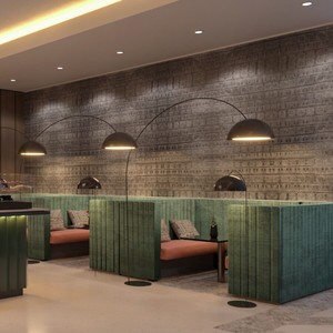<span class=keywords><strong>Fauteuil</strong></span> en velours de style nordique de luxe pour café-restaurant et banquette <span class=keywords><strong>haute</strong></span> avec <span class=keywords><strong>table</strong></span> ronde en pierre pour café-restaurant haut de gamme - Product Image 4