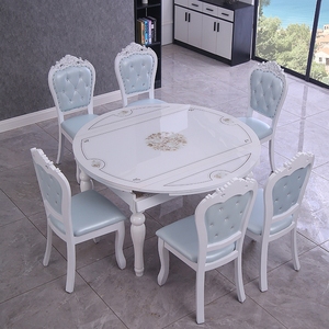 Châu Âu gấp Kính thiên văn bàn ăn và Ghế kết hợp của căn hộ nhỏ bằng đá cẩm thạch bàn tròn hộ gia đình Bàn tròn - Product Image 2