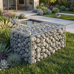 Gabion en treillis soudé galvanisé à chaud pour mur de soutènement, mur de protection de rivière, panier gabion, cage à pierres, mur paysager - Product Image 1