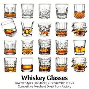Verre en cristal sans plomb avec diamant tasse en verre verres à liqueur <span class=keywords><strong>whisky</strong></span> tasse liqueur <span class=keywords><strong>whisky</strong></span> tasses en verre pour bar Restaurant - Product Image 1