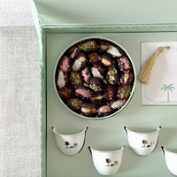 Coffrets Cadeaux Personnalisés Ramadan pour Chocolats et Pâtisseries, Organisateur à Pompons, Emballage de Luxe pour Desserts, Tasses à Café et Mugs en Céramique