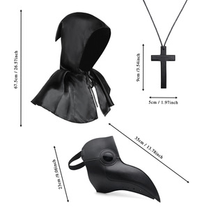 Robe de prêtre médiévale noire à capuche, costume de moine sorcier missionnaire, tenue de Grim Reaper pour Halloween Cosplay LARP - Product Image 2