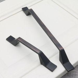 Furniture Hardware Accessories <strong>Black</strong> Aluminum Handle American Cabinet <strong>Door</strong> Handle Drawer Wardrobe <strong>Door</strong> Handle - Product Image 3