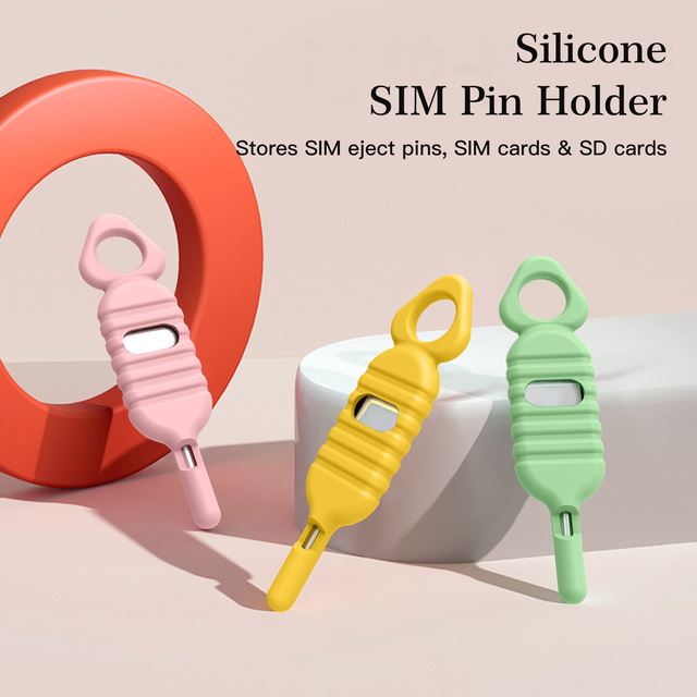Anti Lost SIM Card Ejector Tool Office Organizer Storage Case Durable Silicone Rubber Minimalist Living Room Mobile Phone Cable