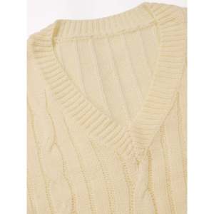 เดรสไหมพรมคอวีสีเบจ ไซส์ S(66) เดรสสเวตเตอร์ผู้หญิง - Product Image 5