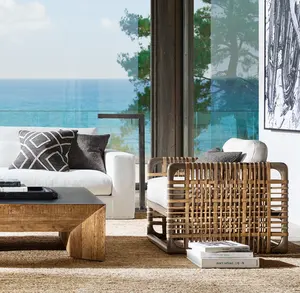Sassanid OEM New Arrival French Art Deco Design Luxury Living Room Furnishing Columbia Chair Mahogany Rattan Chair