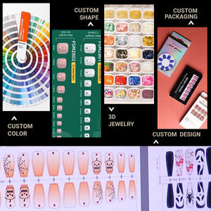 Prix de gros or conceptions françaises faux ongles de <span class=keywords><strong>pied</strong></span> bling paillettes <span class=keywords><strong>manucure</strong></span> pieds ongles conseils rose bout carré presse sur l'ongle approvisionnement - Product Image 5