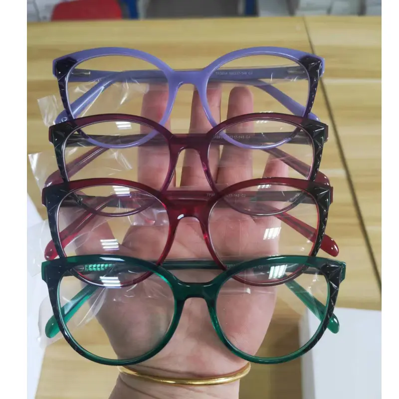 Monture de lunettes en acétate à la mode Tous les modèles et couleurs en stock Montures optiques en acétate Mélanger les couleurs