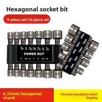 Jeu de douilles pour tournevis pneumatique en acier au chrome-vanadium avec douilles hexagonales profondes et embouts pour clé électrique