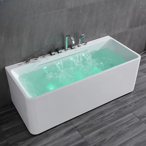 Baignoire à cascade de massage moderne en acrylique autoportante de style japonais et européen, 1,4 m à 1,7 m, pour la maison et les hôtels - Product Image 2