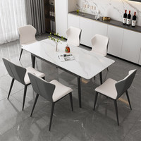 Table et chaises à dîner extensibles en dalle de roche italienne avec pieds en métal, adaptées aux restaurants, hôtels, villas et appartements