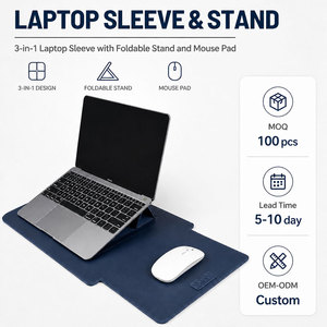 Custom Logo Multifunction Slim Velcro Waterproof Pu Leather 13 14 15 16 Inch <strong>Laptop</strong> Sleeve Case <strong>Bag</strong> with Stand <strong>for</strong> Macbook - Product Image 1