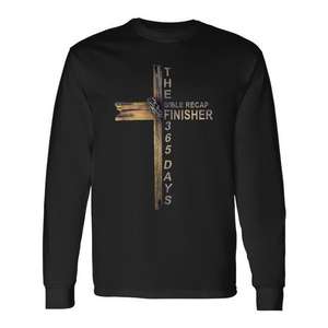 Camiseta de Manga Larga Religiosa con Diseño de Resumen de la Biblia, 365 Días, Cruz - Product Image 1