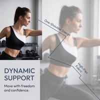 Soutien-gorge de sport yoga haute performance à bretelles croisées en Spandex/Nylon avec imprimé et logo frontal, tissu respirant, stock usine disponible