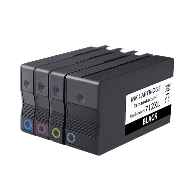 InkLab with Chip Compatible 4 Colors 80ml 29ml 712 for Cartridges for HP DesignJet T650 T630 T230 T210 T200 T600 Printers