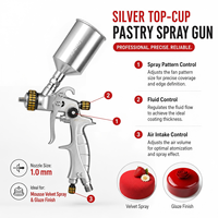 Pistolet de pulvérisation AKOKO 0.8 1mm pour chocolat, pâtisserie, mousse, coloration, peinture, avec compresseur d'air et brumisation fine