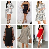 Gaun Wanita Kasual Motif Bunga Lengan Panjang V-Neck Berkualitas Tinggi, Gaun Chiffon Wanita, Grosir Gaun Wanita