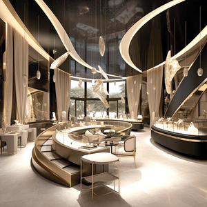 Nhà Máy Giá đồ trang sức bằng gỗ truy cập sang trọng Vàng Kính đồ trang sức Showcase tủ trưng bày cho cửa hàng đồ trang sức - Product Image 4