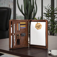 Porte-documents A4 personnalisé, porte-documents de bureau, mallette en cuir PU, classeur à 3 anneaux pour la promotion