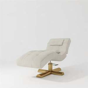 Cama de masaje facial plegable de oro blanco moderno muebles de salón de belleza con base de acero inoxidable para hoteles y almacenes - Product Image 3