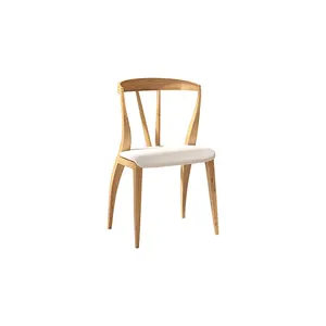 Mrs Woods lüks mobilya düğün parti için geri dönüşümlü ahşap sentetik deri Modern otel sandalyeleri Set
