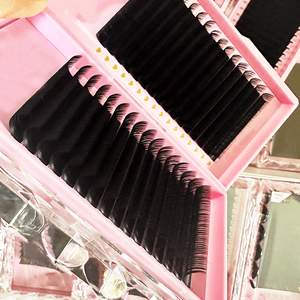 Fournitures d'extensions de cils en cachemire noir mat moelleux en gros 0,03 0,05 0,07 Extensions de cils individuelles en vison velours plateau - Product Image 5