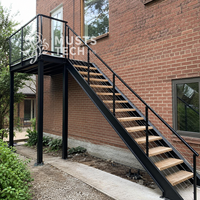 Escalier extérieur en acier de précision pour développement résidentiel, fabrication OEM/ODM