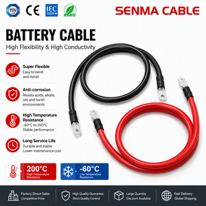 สายแบตเตอรี่ทองแดง M10 พร้อมหัวต่อสีแดงและสีดำ ขนาด 35 มม.² 50 มม.² 70 มม.²  พร้อมปลอกซิลิโคน IP65 สำหรับระบบพลังงานแสงอาทิตย์และ<span class=keywords><strong>รถยนต์</strong></span> - Product Image 1