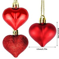 Ornements en forme de cœur, boules décoratives pour décorations de fête, ornements suspendus pour la Saint-Valentin, la fête des mères, l'arbre de Noël, le mariage