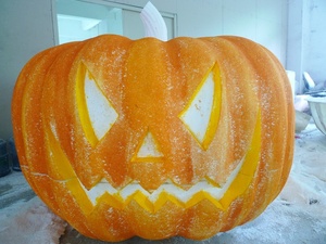 Sculpture d'Halloween, grandes décorations d'extérieur, citrouille géante en fibre de verre renforcée, citrouille d'Halloween - Product Image 2