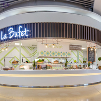 Comptoir de réception et de caisse de restaurant moderne et luxueux sur mesure avec surface solide pour hôtel et aire de restauration