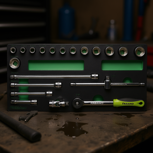 FASANO <b>Socket</b> Wrench Set 19 Pc Metric With <b>Ratchet</b> And Extensions For Auto Repair - Product Image 3