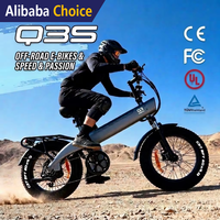 Vélo électrique hybride tout-terrain à pneus larges en alliage d'aluminium, 20 pouces, pliable pour adultes, suspension, freins à disque hydrauliques, vélo de neige, stock UE/US