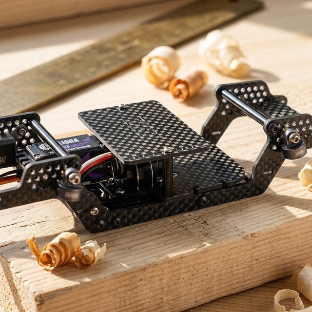JULI Double Decker Carbon Fiber Battery ESC Receiver Tray for 1/18 RC Crawler 1mm Thickness Customizable Dimensions High