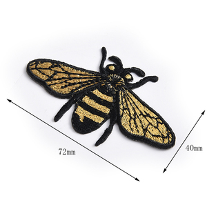 Factory Wholesale Customized Logo Cute <b>Bee</b> Embroidery Fabric - Product Image 4