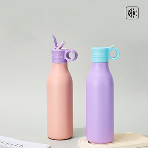 550ml Vacuum Insulated Stainless Steel Water <b>Bottle</b> With Carry Ring Lid Food Grade 304 Screw Leakproof <b>Thermos</b> Custom Logo - Product Image 2