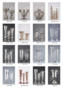 Top tendance grand argent métal fleur Vase ensemble moderne mariage maison hôtel décoratif centres de table en plein air noël sol Vase - Product Image 3