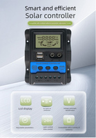 Contrôleur solaire en stock d'usine Source, système d'alimentation par batterie au plomb/lithium, contrôleur de maison intelligente USB DC 12/24V 10A/20A/30A