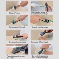 Outils de calfeutrage en silicone pour fenêtres et portes 3 en 1, 15 pièces, spatule, outil de décalfeutrage, colle à verre, grattoir d'angle