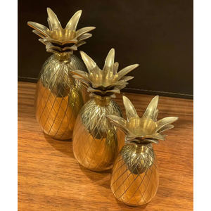 Portavelas para Centros de Mesa, Decoración de Alta Calidad, Cubo de Piña de Latón Color Champán para Fiestas de Cócteles - Product Image 4