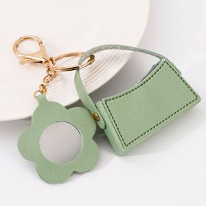 <b>Creative</b> Portable Flower Mirror Keychain Mini Storage Bag Charm Women <b>Gift</b> Solid Color Bag Pendant Decoration Y2k Bag Charms - Product Image 2