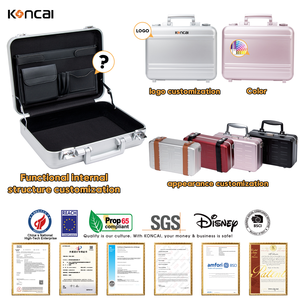 <span class=keywords><strong>Valigetta</strong></span> in Alluminio Stile Nazionale, Custodia Rigida di Grande Capacità, Organizzatore Professionale per Attrezzature e <span class=keywords><strong>Cosmetici</strong></span> - Product Image 2