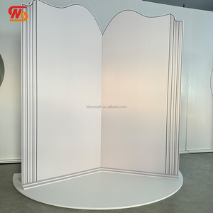 SMOOTH Love Chapter Wedding Stage Background <b>White</b> <b>Acrylic</b> PVC Backdrop Book Wedding Baby Show Stage Decoration - Product Image 5