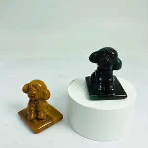 도매 자연 광택 대량 강아지 조각 조각 유리 돌 크리스탈 마법 장식 홈 장식