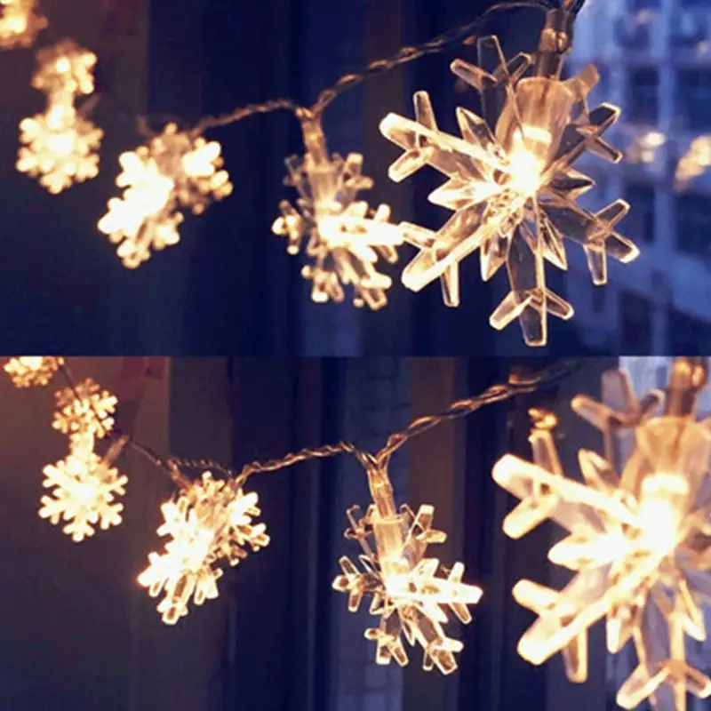 LED Holiday Wedding Party Hotel Decoration Lights Snowflake Christmas Tree Lights Battery Lights