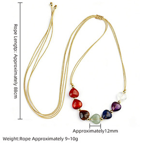 Bracelet et collier en pierres naturelles colorées, bijoux tressés en forme de cœur à sept chakras, pour la méditation, les mariages, les festivals, cadeau - Product Image 4
