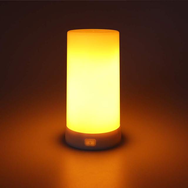 USB Rechargeable LED Flame Effect Light European Design 4-Mode Flashing Gravity Sensing Lamp for Bedroom and Outdoor Garden