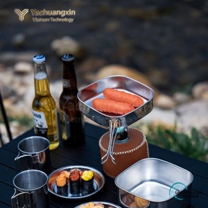 Ensemble de cuisine de camping portable en acier inoxydable pour l'extérieur, 3-4L, design minimaliste pour cuisinières à gaz et à induction - Product Image 4