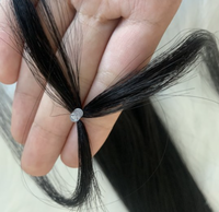 Prix de gros cheveux indiens bruts doublement étirés 6d micro perles extensions de cheveux de plumes 100 cheveux humains vierges